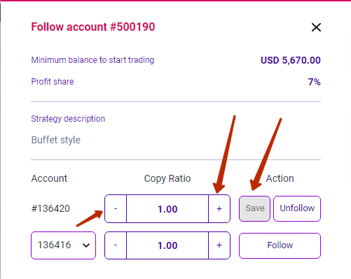 How to change the Copy Ratio?