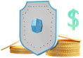 3d icon with shield and money stack