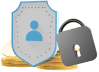 3d icon user with shield money stack and log icon