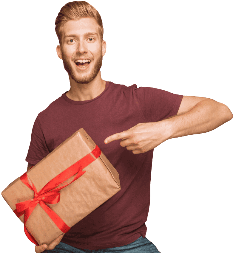 man with gift